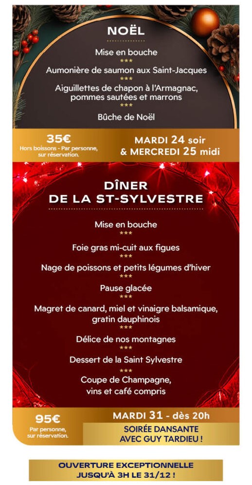 menus de fêtes 2024 casino de chaudes-aigues